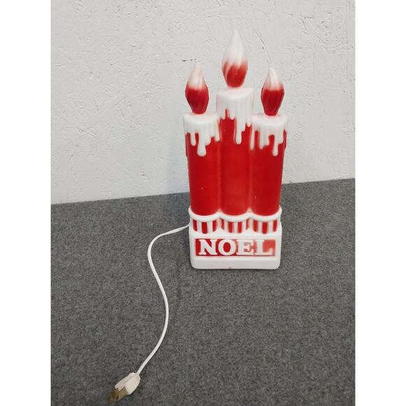 Vtg CANDLES BLOW MOLD CHRISTMAS NOEL 13” DAPOL USA LIGHT UP - Picture 2 of 4